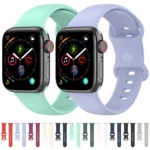 Silicone Watchbands For Apple Watch Series, 7 41mm / 6 & SE & 5 & 4 40mm / 3 & 2 & 1 38mm, Size: Small Code - Image 2