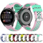 For Huawei Watch 3 / 3 Pro 22mm Two-color Silicone Replacement Strap Watchband - Image 4