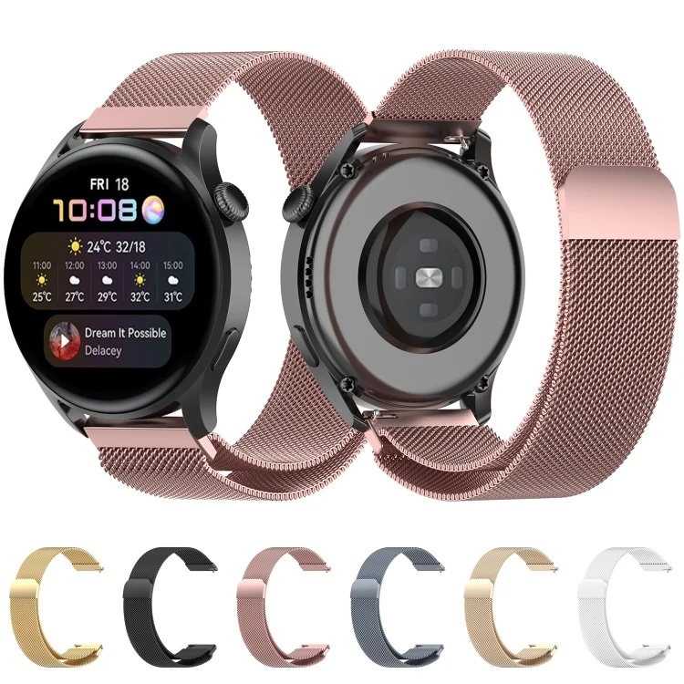 EDA001709901_B3.webp For Huawei Watch 3 / 3 Pro 22mm Milanese Loop Replacement Strap Watchband - Image 4