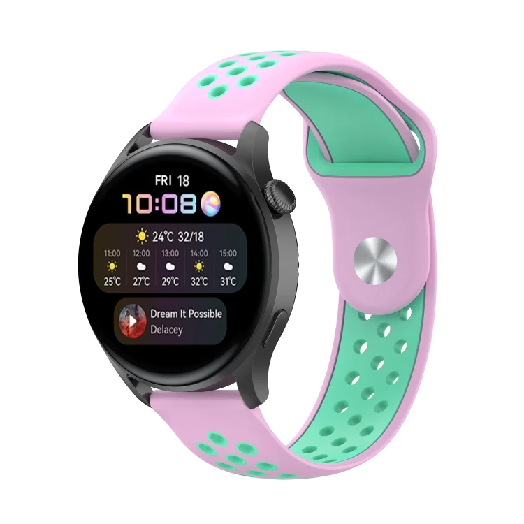 EDA001710001A_3.webp For Huawei Watch 3 / 3 Pro 22mm Two-color Silicone Replacement Strap Watchband - Image 7