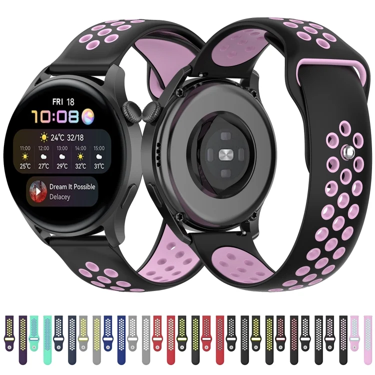 EDA001710001_B3.webp For Huawei Watch 3 / 3 Pro 22mm Two-color Silicone Replacement Strap Watchband - Image 4