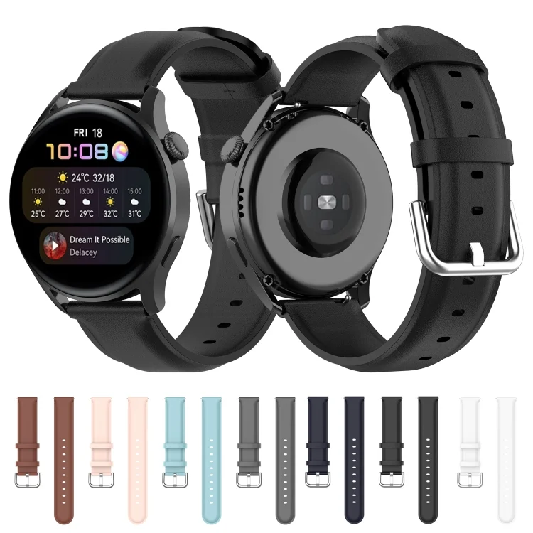 EDA001710301_B3.webp For Huawei Watch 3 / 3 Pro 22mm Round Tail Leather Replacement Strap Watchband - Image 4