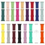 Silver Buckle Silicone Replacement Strap Watchband, For Apple Watch Series 7  41mm / & 6 & SE & 5 & 4 40mm - Image 4