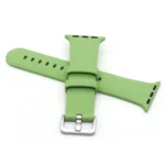 Silver Buckle Silicone Replacement Strap Watchband, For Apple Watch Series 7  41mm / & 6 & SE & 5 & 4 40mm - Image 2