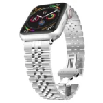 Five Beads Stainless Steel Replacement Watchbands For Apple Watch Series, 7 45mm / 6 & SE & 5 & 4 44mm / 3 & 2 & 1 42mm