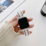 Five Beads Ceramic Steel Replacement Watchbands For Apple Watch Series, 7 41mm / 6 & SE & 5 & 4 40mm / 3 & 2 & 1 38mm