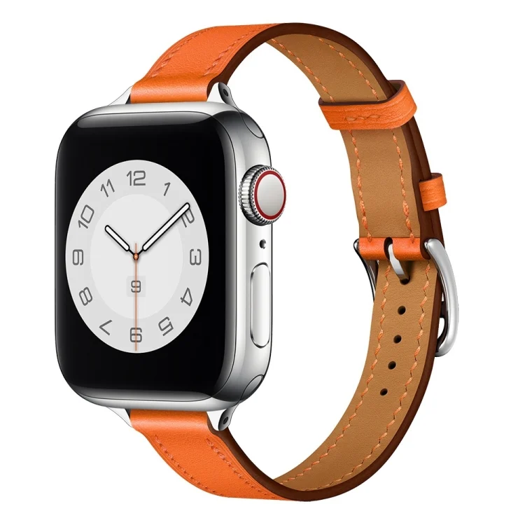 Small Waist Leather Replacement Watchbands For Apple Watch Series, 7 45mm / 6 & SE & 5 & 4 44mm / 3 & 2 & 1 42mm, 7 41mm / 6 & SE & 5 & 4 40mm / 3 & 2 & 1 38mm