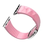 Modern Style Silicone Replacement Strap Watchband For Apple Watch Series 6 & SE & 5 & 4 40mm / 3 & 2 & 1 38mm, Silver Buckle - Image 6