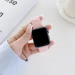 Modern Style Silicone Replacement Strap Watchband For Apple Watch Series 6 & SE & 5 & 4 40mm / 3 & 2 & 1 38mm, Silver Buckle - Image 7