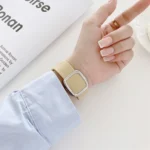 Modern Style Silicone Replacement Strap Watchband For Apple Watch Series 6 & SE & 5 & 4 40mm / 3 & 2 & 1 38mm, Silver Buckle - Image 4