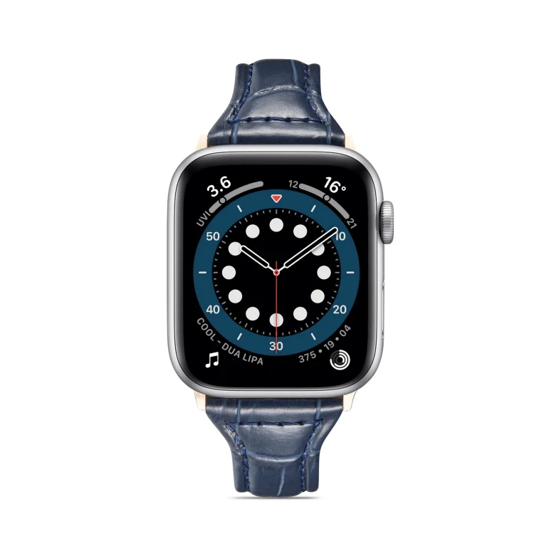 EDA001771601F_1.webp Crocodile Texture Leather Replacement Strap Watchband, For Apple Watch Series 7  41mm / & 6 & SE & 5 & 4 40mm, For Apple Watch Series  7  45mm / & 6 & SE & 5 & 4 44mm - Image 4