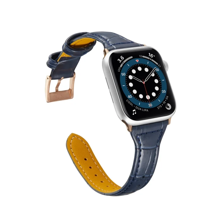 EDA001771601F_2.webp Crocodile Texture Leather Replacement Strap Watchband, For Apple Watch Series 7  41mm / & 6 & SE & 5 & 4 40mm, For Apple Watch Series  7  45mm / & 6 & SE & 5 & 4 44mm - Image 5