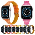 Crocodile Texture Leather Replacement Strap Watchband, For Apple Watch Series 7  41mm / & 6 & SE & 5 & 4 40mm, For Apple Watch Series  7  45mm / & 6 & SE & 5 & 4 44mm - Image 3