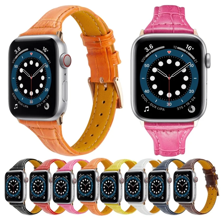 EDA001771601_B2.webp Crocodile Texture Leather Replacement Strap Watchband, For Apple Watch Series 7  41mm / & 6 & SE & 5 & 4 40mm, For Apple Watch Series  7  45mm / & 6 & SE & 5 & 4 44mm - Image 3