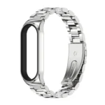 For Xiaomi Mi Band 6 / 5 / 4 / 3 CS Metal Three Bead Stainless Steel Replacement Watchband