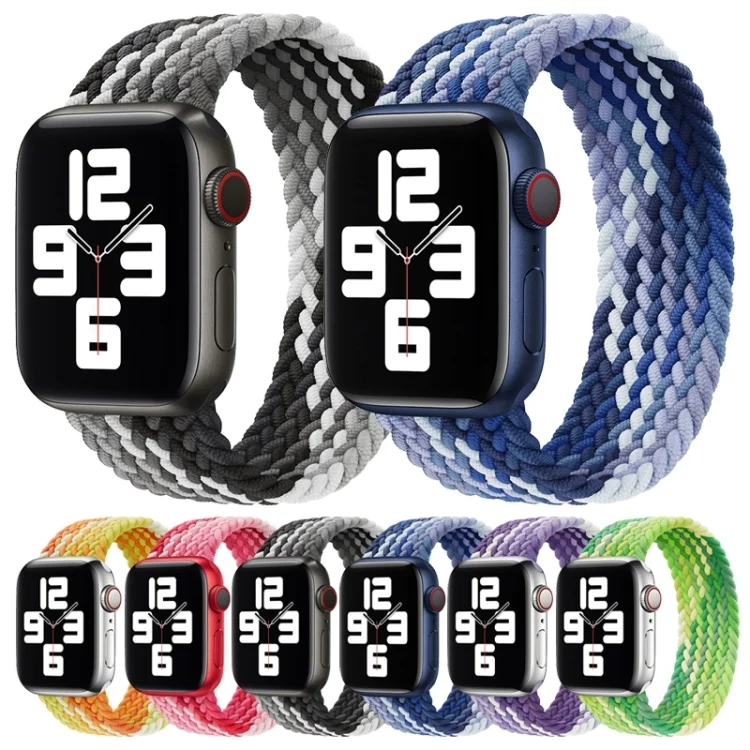 EDA001781201_B1.webp Single Loop Weaving Nylon Replacement Watchband, Size: M 155mm For Apple Watch Series 6 & SE & 5 & 4 44mm / 3 & 2 & 1 42mm, M 155mm 44mm / 42 mm - Image 2