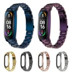 For Xiaomi Mi Band 6 / 5 / 4 / 3 Mijobs Three Beads Metal GT Stainless Steel Replacement Watchband - Image 2