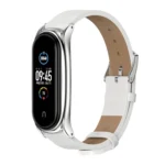 For Xiaomi Mi Band 6 / 5 / 4 / 3 Mijobs Metal Case Crazy Horse Texture PU Microfiber Plus Replacement Watchband - Image 6