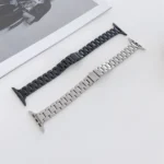Three-beads Steel Replacement Strap Watchband, For Apple Watch Series 7  41mm / & 6 & SE & 5 & 4 40mm, For Apple Watch Series  7  45mm / & 6 & SE & 5 & 4 44mm... - Image 5