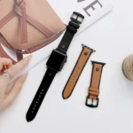 Retro Leather Replacement Strap Watchband, For Apple Watch Series 7  41mm / & 6 & SE & 5 & 4 40mm, For Apple Watch Series  7  45mm / & 6 & SE & 5 & 4 44mm - Image 3