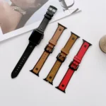 Retro Leather Replacement Strap Watchband, For Apple Watch Series 7  41mm / & 6 & SE & 5 & 4 40mm, For Apple Watch Series  7  45mm / & 6 & SE & 5 & 4 44mm - Image 2