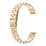 For Fitbit Luxe Special Edition Three-beads Stainless Steel Flat Buckle Replacement Strap Watchband