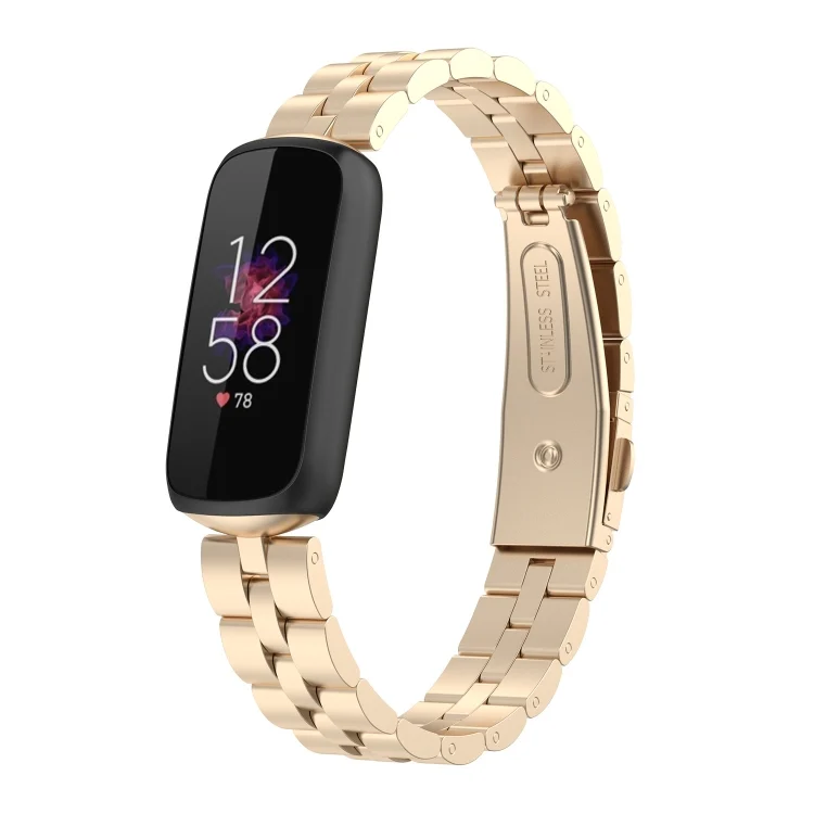 EDA001789401A_2.webp For Fitbit Luxe Special Edition Three-beads Stainless Steel Flat Buckle Replacement Strap Watchband - Image 6