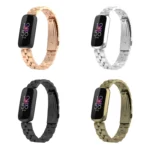 For Fitbit Luxe Special Edition Three-beads Stainless Steel Flat Buckle Replacement Strap Watchband - Image 4