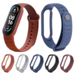 For Xiaomi Mi Band 6 / 5 Universal Silicone Leather Texture Replacement Strap Watchband - Image 7