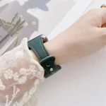 Small Waist 8-shape Reverse Buckle Leather Replacement Strap Watchband For Apple Watch Series, 7 41mm / 6 & SE & 5 & 4 40mm / 3 & 2 & 1 38mm, 7 45mm / 6 & SE & 5 & 4 44mm / 3 & 2 & 1 42mm - Image 3