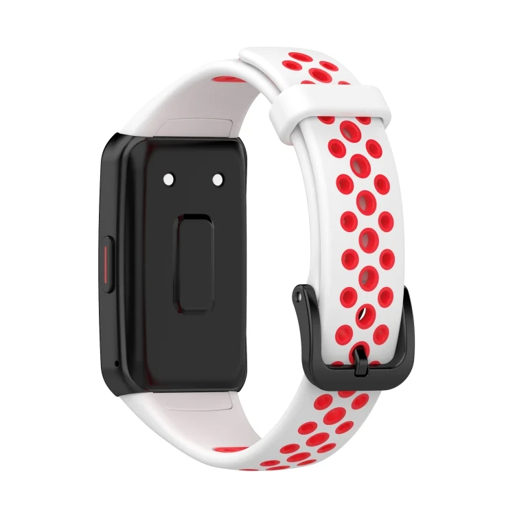 EDA001822401A_4.webp For Huawei Band 6 / Honor Band 6 Universal Two-color Breathable Silicone Replacement Strap Watchband - Image 8