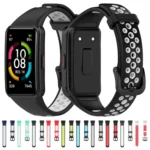 For Huawei Band 6 / Honor Band 6 Universal Two-color Breathable Silicone Replacement Strap Watchband - Image 4