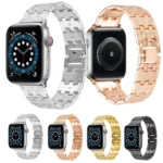 Woven Texture Stainless Steel Replacement Watchband For Apple Watch Series, 7 41mm / 6 & SE & 5 & 4 40mm / 3 & 2 & 1 38mm, 7 45mm / 6 & SE & 5 & 4 44mm / 3 & 2 & 1 42mm - Image 2