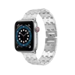 Woven Texture Stainless Steel Replacement Watchband For Apple Watch Series, 7 41mm / 6 & SE & 5 & 4 40mm / 3 & 2 & 1 38mm, 7 45mm / 6 & SE & 5 & 4 44mm / 3 & 2 & 1 42mm - Image 3