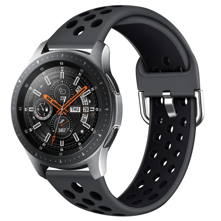 EDA00185901B_1.webp For Galaxy Watch 46 / S3 / Huawei Watch GT 1 / 2 22mm Smart Watch Silicone Double Color Wrist Strap Watchband - Image 3