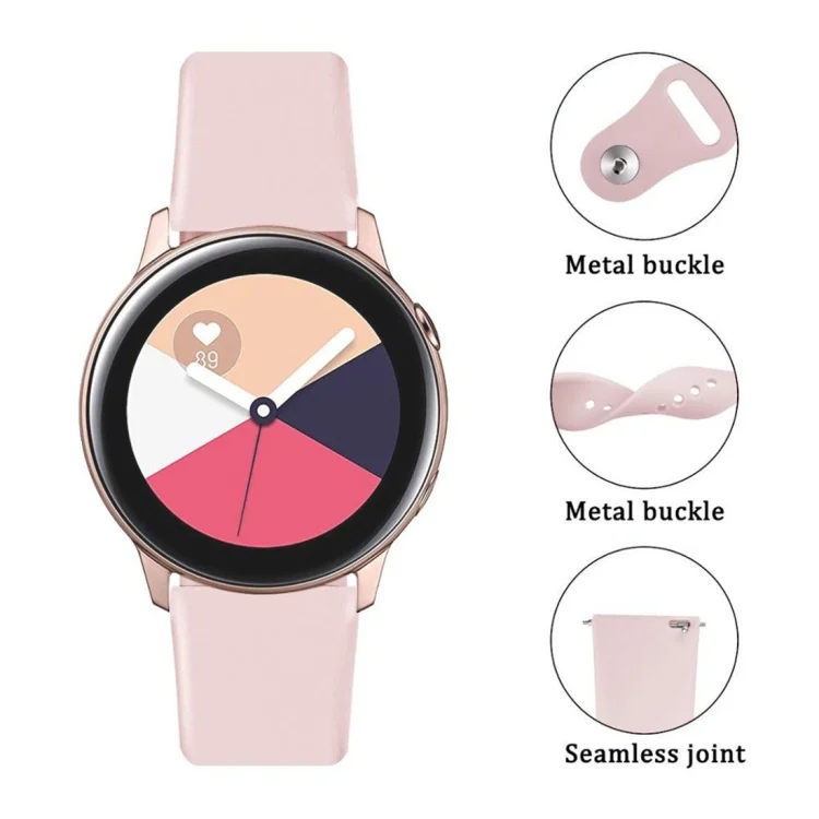 EDA00186301A_4.webp For Galaxy Watch Active 2 Smart Watch Solid Color Silicone Wrist Strap Watchband - Image 6