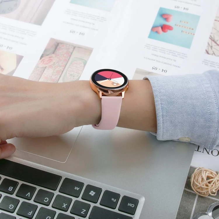 EDA00186301A_5.webp For Galaxy Watch Active 2 Smart Watch Solid Color Silicone Wrist Strap Watchband - Image 7