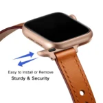 14mm Couple Style Leather Replacement Strap Watchband For Apple Watch Series, 7 41mm / 6 & SE & 5 & 4 40mm / 3 & 2 & 1 38mm, 7 45mm / 6 & SE & 5 & 4 44mm / 3 & 2 & 1 42mm - Image 6