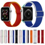 High Elastic Nylon Replacement Watchband For Apple Watch Series, 7 41mm / 6 & SE & 5 & 4 40mm / 3 & 2 & 1 38mm - Image 2