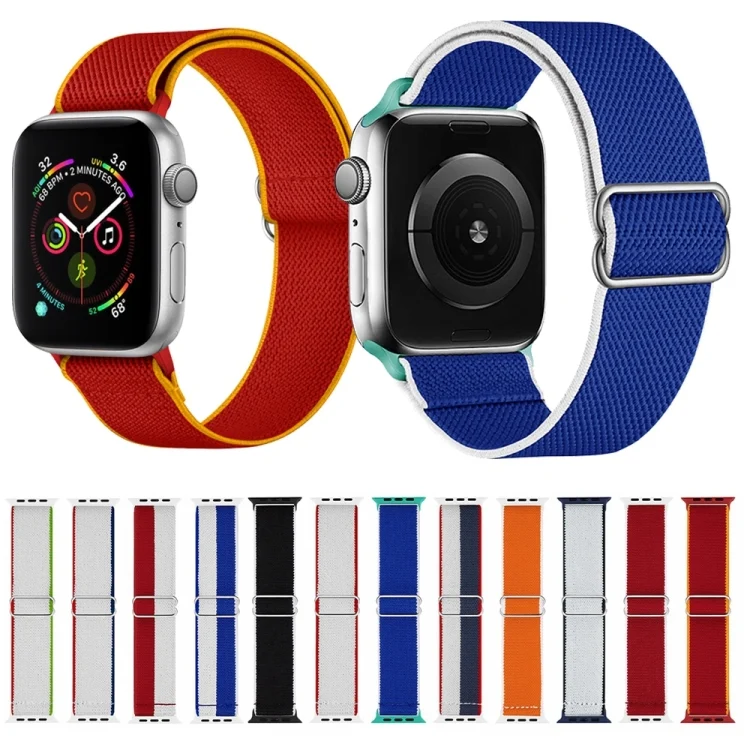 EDA001922701_B1.webp High Elastic Nylon Replacement Watchband For Apple Watch Series, 7 41mm / 6 & SE & 5 & 4 40mm / 3 & 2 & 1 38mm - Image 2