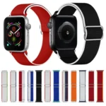 High Elastic Nylon Replacement Watchband For Apple Watch Series, 7 45mm / 6 & SE & 5 & 4 44mm / 3 & 2 & 1 42mm - Image 2
