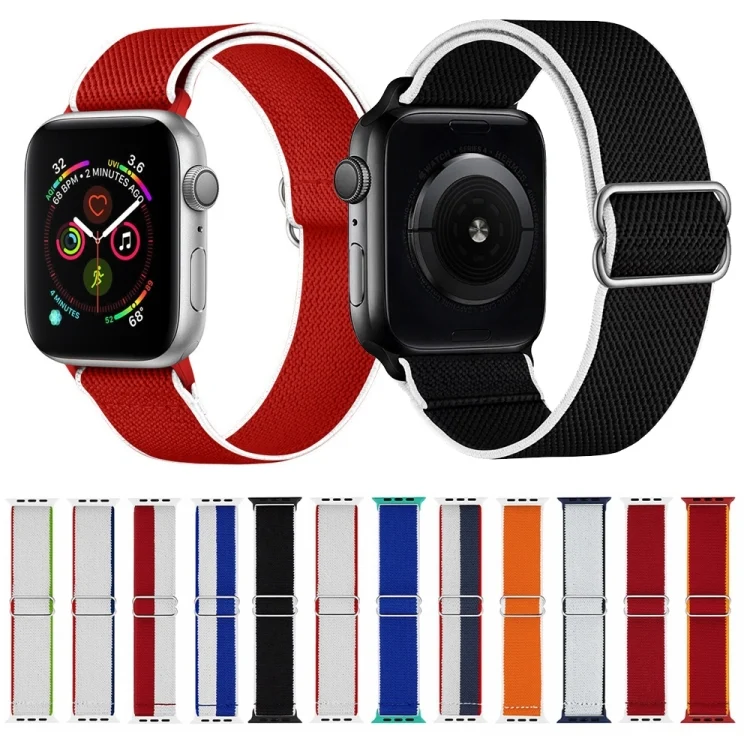 EDA001922702_B1.webp High Elastic Nylon Replacement Watchband For Apple Watch Series, 7 45mm / 6 & SE & 5 & 4 44mm / 3 & 2 & 1 42mm - Image 2
