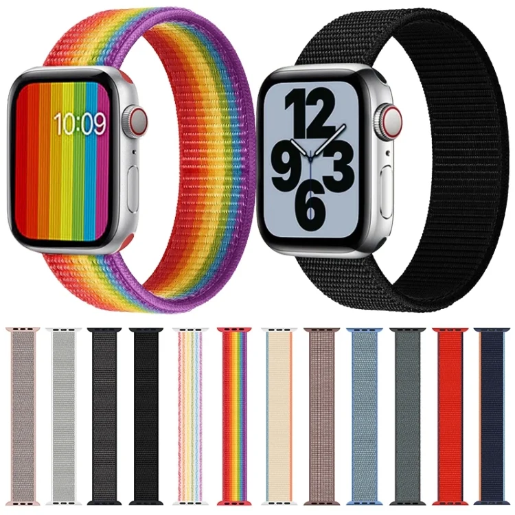 EDA001923001_B1.webp Single Lap Nylon Replacement Watchband, Size: XS 128mm For Apple Watch Series 6 & SE & 5 & 4 40mm / 3 & 2 & 1 38mm, XS 128mm 40mm / 38mm - Image 2