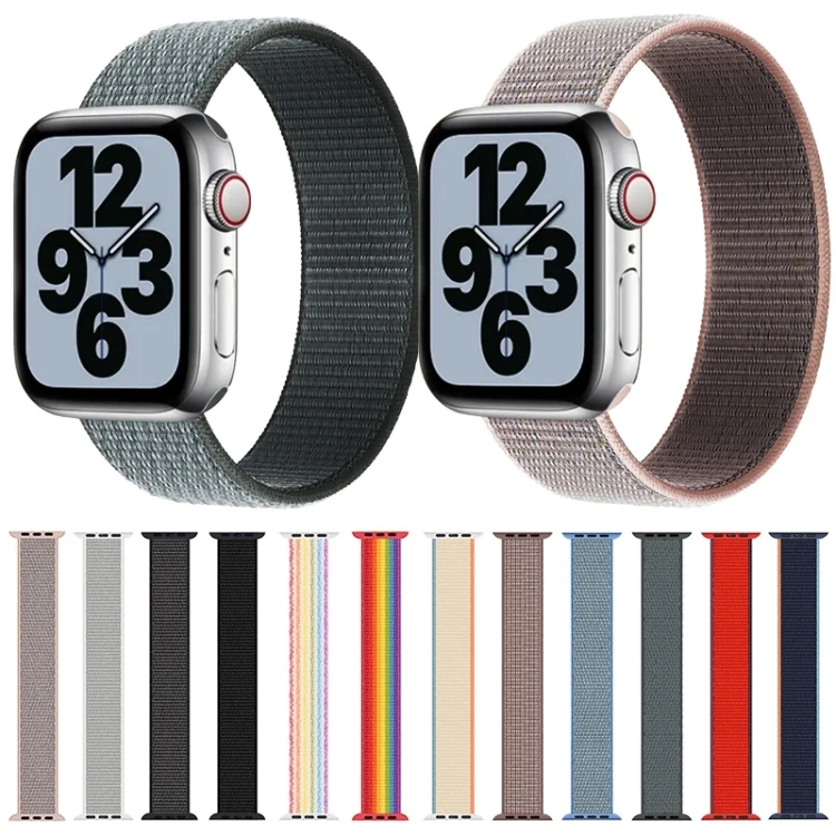 EDA001923201_B1.webp Single Lap Nylon Replacement Watchband, Size: M 145mm For Apple Watch Series 6 & SE & 5 & 4 40mm / 3 & 2 & 1 38mm, M 145mm 40mm / 38mm - Image 2