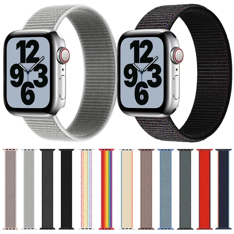 EDA001923401_B1.webp Single Lap Nylon Replacement Watchband, Size: L 155mm For Apple Watch Series 6 & SE & 5 & 4 40mm / 3 & 2 & 1 38mm, L 155mm 40mm / 38mm - Image 2