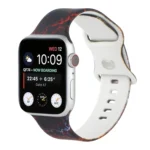 8-buckle Printed Replacement Strap Watchband For Apple Watch Series, 7 41mm / 6 & SE & 5 & 4 40mm / 3 & 2 & 1 38mm