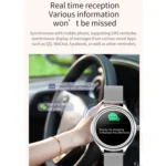 ZX10 1.09 inch HD Color Screen Bluetooth 5.0 IP68 Waterproof Women Smart Watch, Support Sleep Monitor / Menstrual Cycle Reminder / Heart Rate Monitor / Blood Oxygen Monitoring, Style:Steel Strap - Image 5