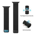 Adjustable Dual Section Milan Replacement Watchband For Apple Watch Series, 7 45mm / 6 & SE & 5 & 4 44mm / 3 & 2 & 1 42mm, 7 41mm / 6 & SE & 5 & 4 40mm / 3 & 2 & 1 38mm - Image 3