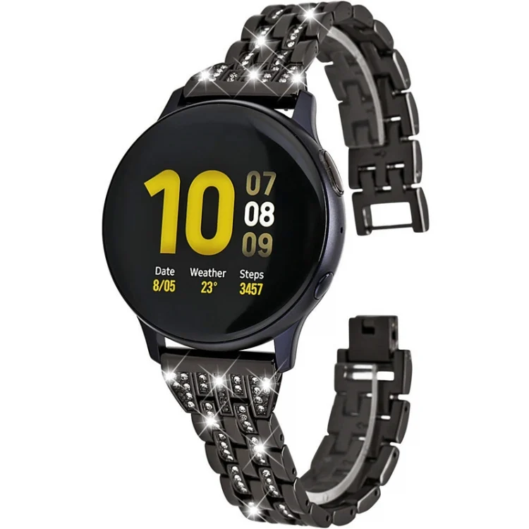 EDA001996901A_1.webp For Samsung Smart Watch Double Rows Diamond Steel Replacement Strap Watchband - Image 5