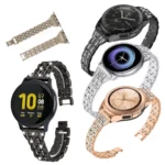 For Samsung Smart Watch Double Rows Diamond Steel Replacement Strap Watchband - Image 3